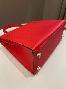 Hermes Kelly Sellier 25 Rouge Tomate Epsom