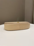 Chanel Vintage Half Moon Flap Bag Beige Lambskin