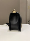 Chanel Quilted Boy Old Medium Black Caviar