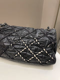 Chanel Ultra Stitch Classic Flap Black Distressed Leather