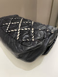 Chanel Ultra Stitch Classic Flap Black Distressed Leather