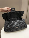 Chanel Ultra Stitch Classic Flap Black Distressed Leather