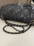 Chanel Ultra Stitch Classic Flap Black Distressed Leather
