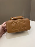 Chanel 23P Business Affinity Top Handle Vanity Rectangular Tan Caviar