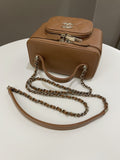 Chanel 23P Business Affinity Top Handle Vanity Rectangular Tan Caviar
