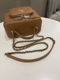 Chanel 23P Business Affinity Top Handle Vanity Rectangular Tan Caviar