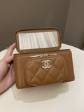 Chanel 23P Business Affinity Top Handle Vanity Rectangular Tan Caviar