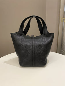 Hermes So Black Picotin Lock 18 Black Clemence