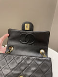 Chanel Vintage Classic Quilted Mini Square Black Lambskin