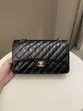 Chanel Classic Quilted Medium Double Flap Black Lambskin
