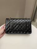 Chanel Classic Quilted Medium Double Flap Black Lambskin