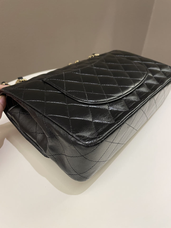 Chanel Classic Quilted Medium Double Flap Black Lambskin