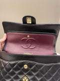 Chanel Classic Quilted Medium Double Flap Black Lambskin