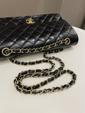 Chanel Classic Quilted Medium Double Flap Black Lambskin
