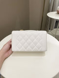 Chanel Vintage Quilted Diana Flap Bag White Caviar