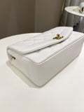Chanel Vintage Quilted Diana Flap Bag White Caviar
