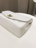 Chanel Vintage Quilted Diana Flap Bag White Caviar