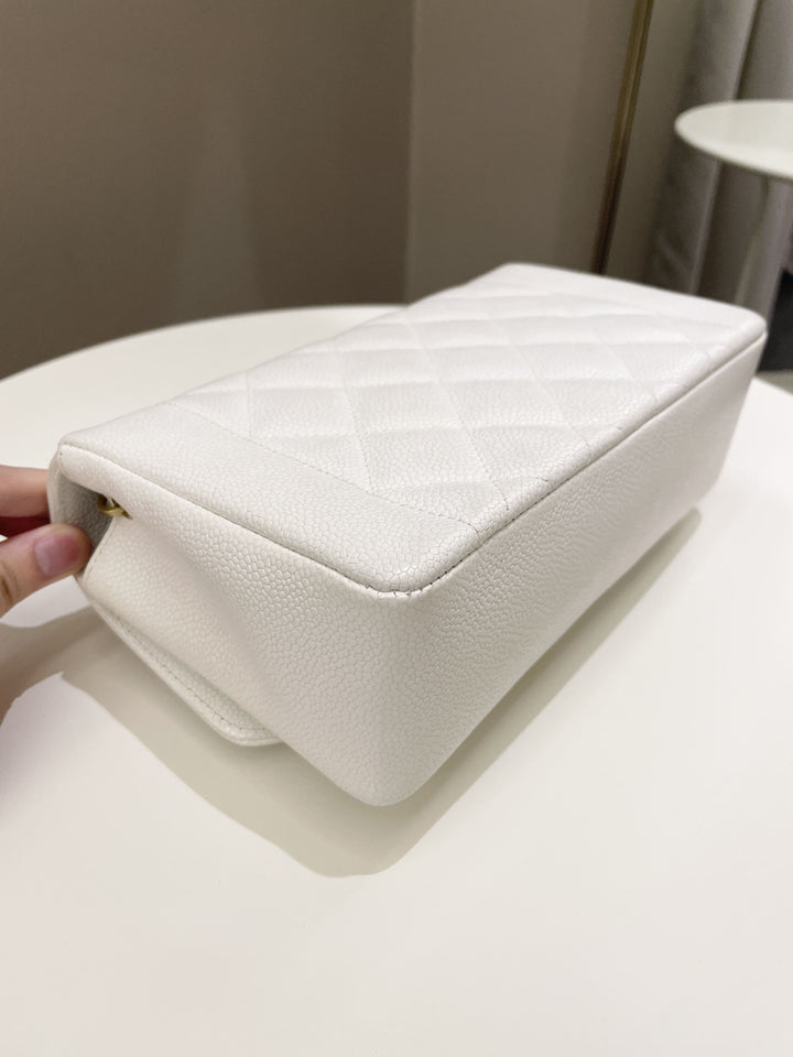 Chanel Vintage Quilted Diana Flap Bag White Caviar
