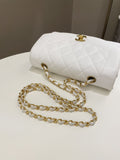 Chanel Vintage Quilted Diana Flap Bag White Caviar