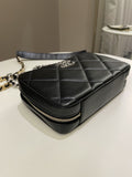 Chanel 19 Quilted Camera Sling Bag Black Lambskin