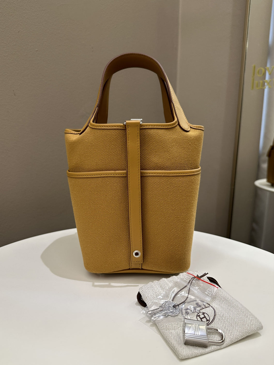 Hermes Picotin Pocket Lock PM 18 Desert/ Sesame