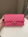 Chanel Classic Quilted Medium Double Flap Bubblegum Pink Caviar