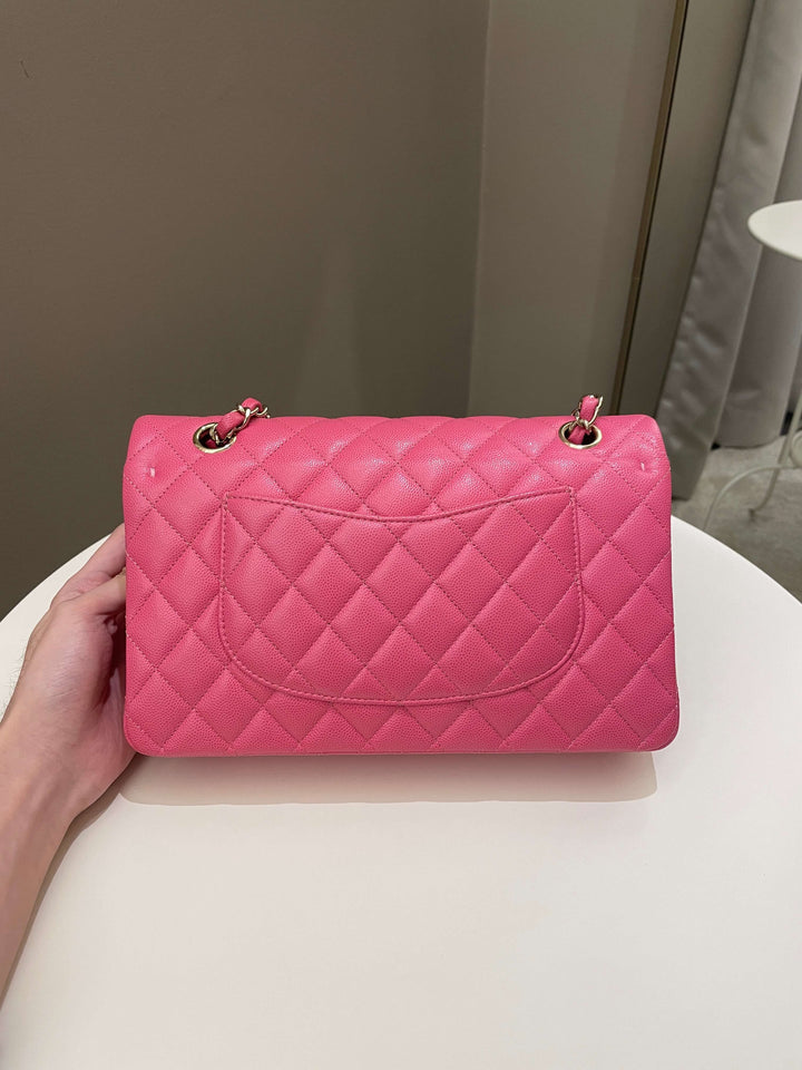 Chanel Classic Quilted Medium Double Flap Bubblegum Pink Caviar