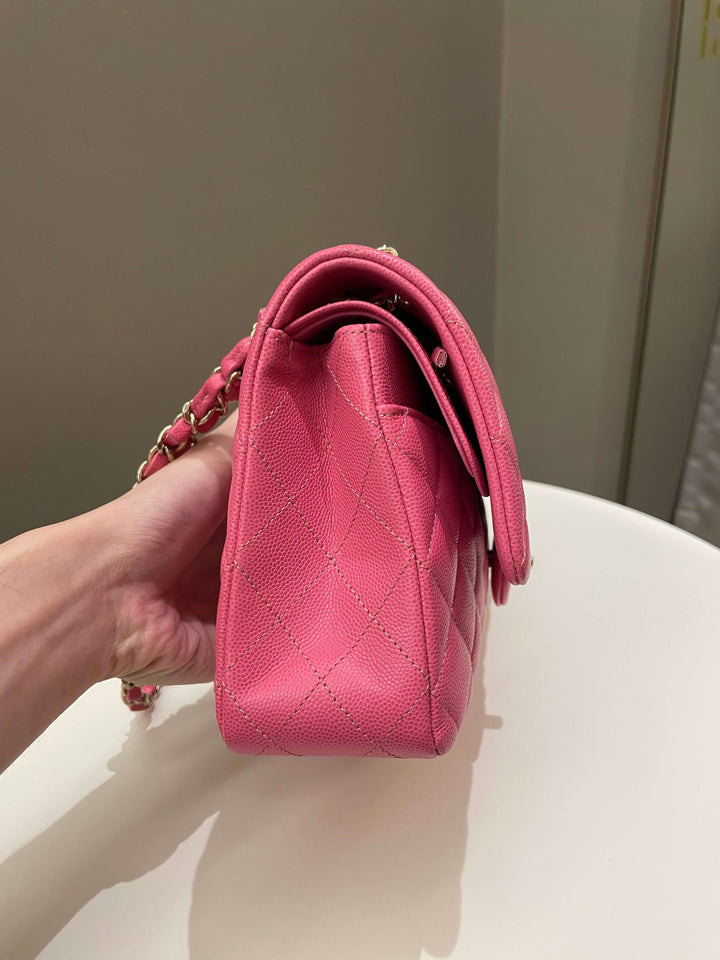 Chanel Classic Quilted Medium Double Flap Bubblegum Pink Caviar
