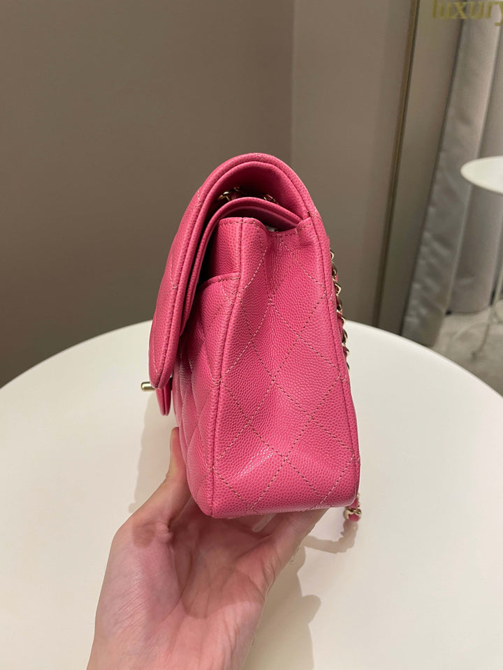 Chanel Classic Quilted Medium Double Flap Bubblegum Pink Caviar