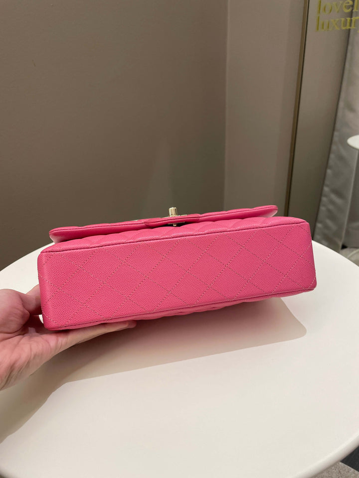 Chanel Classic Quilted Medium Double Flap Bubblegum Pink Caviar
