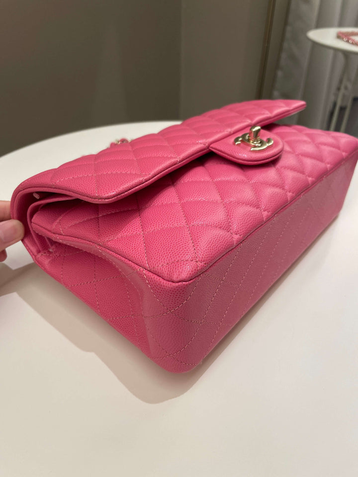 Chanel Classic Quilted Medium Double Flap Bubblegum Pink Caviar
