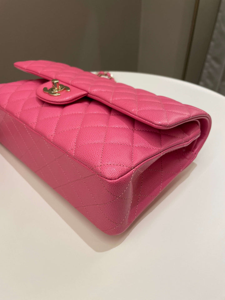 Chanel Classic Quilted Medium Double Flap Bubblegum Pink Caviar