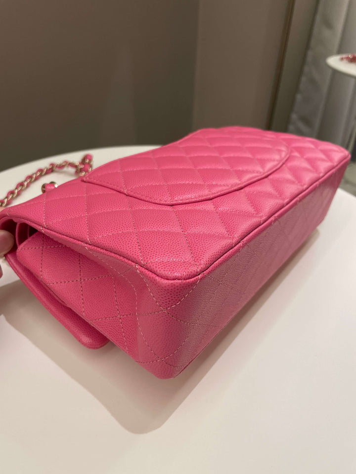 Chanel Classic Quilted Medium Double Flap Bubblegum Pink Caviar