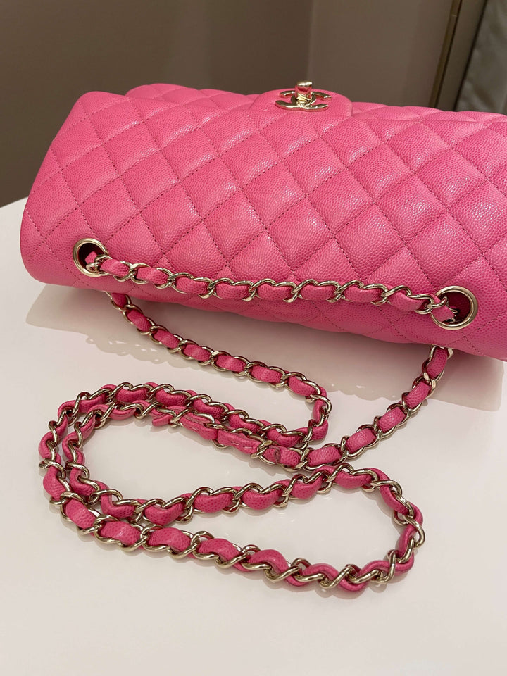 Chanel Classic Quilted Medium Double Flap Bubblegum Pink Caviar