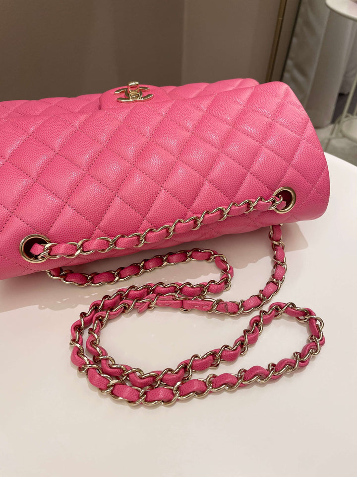 Chanel Classic Quilted Medium Double Flap Bubblegum Pink Caviar