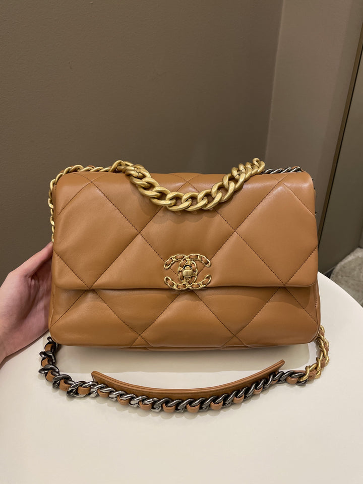 Chanel 19 Flap Bag Caramel Lambskin