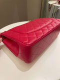 Chanel Classic Quilted Jumbo Double Flap Red Lambskin
