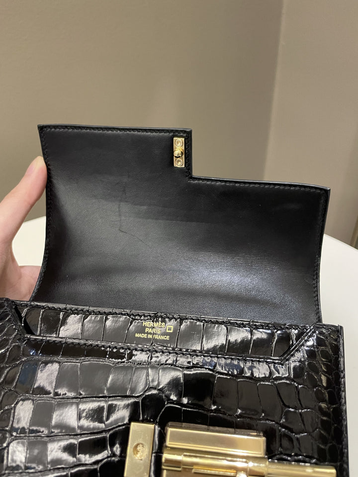 Hermes Verrou Mini Black Alligator