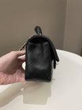 Chanel Quilted Top Handle Mini Rectangular Black Lambskin
