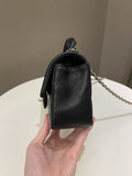 Chanel Quilted Top Handle Mini Rectangular Black Lambskin