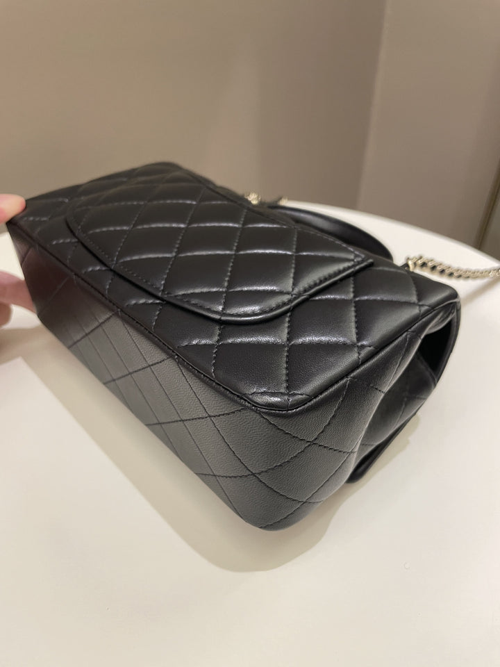 Chanel Quilted Top Handle Mini Rectangular Black Lambskin