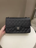Chanel Classic Quilted Jumbo Double Flap Black Caviar