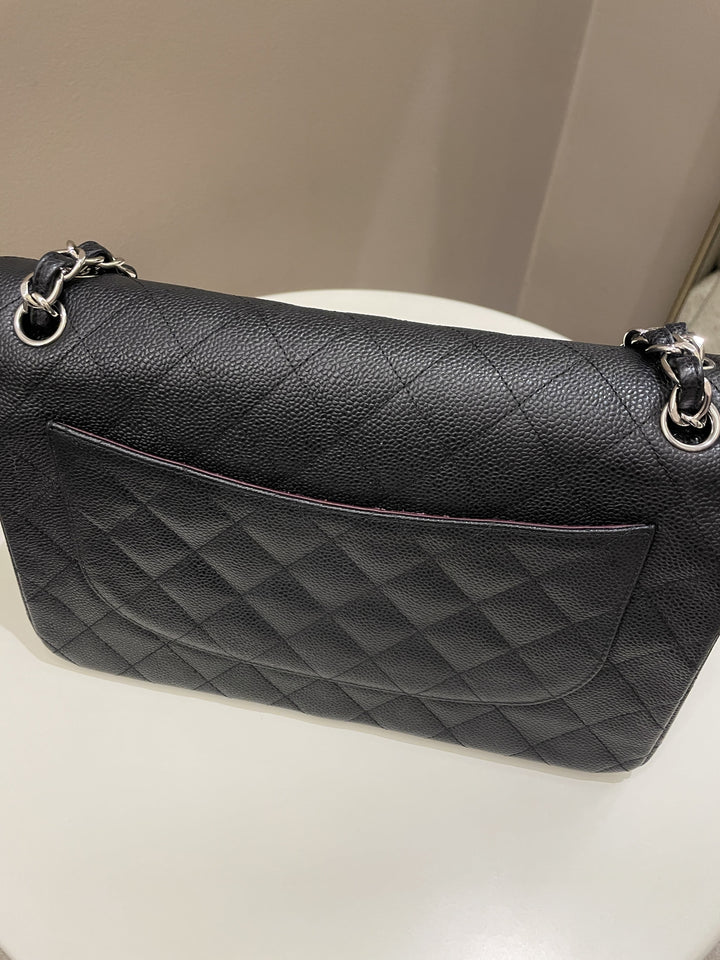 Chanel Classic Quilted Jumbo Double Flap Black Caviar
