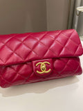 Chanel 22K Pearl Crush Flap Bag Red Aged