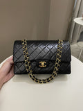Chanel Vintage Classic Quilted Medium Double Flap Black Lambskin