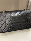 Chanel Vintage Classic Quilted Medium Double Flap Black Lambskin