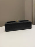 Chanel Vintage Classic Quilted Medium Double Flap Black Lambskin