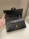 Chanel Vintage Classic Quilted Medium Double Flap Black Lambskin