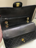 Chanel Vintage Classic Quilted Medium Double Flap Black Lambskin