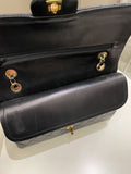 Chanel Vintage Classic Quilted Medium Double Flap Black Lambskin